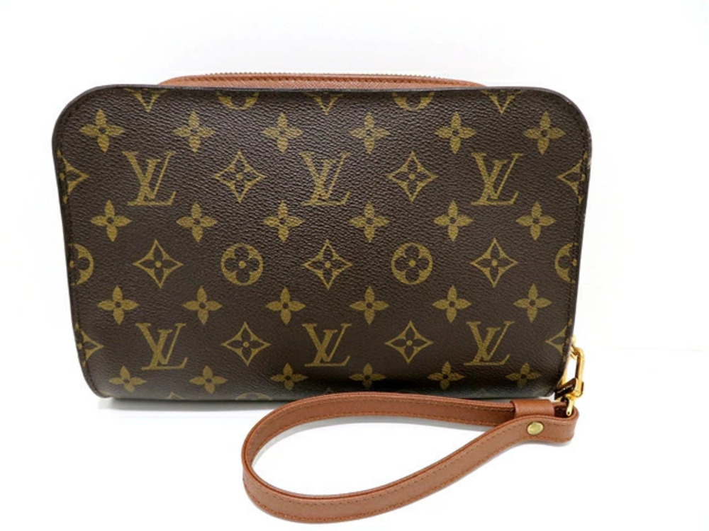 Louis Vuitton Monogram Clutch handle Orsay Bag Pouch Brown